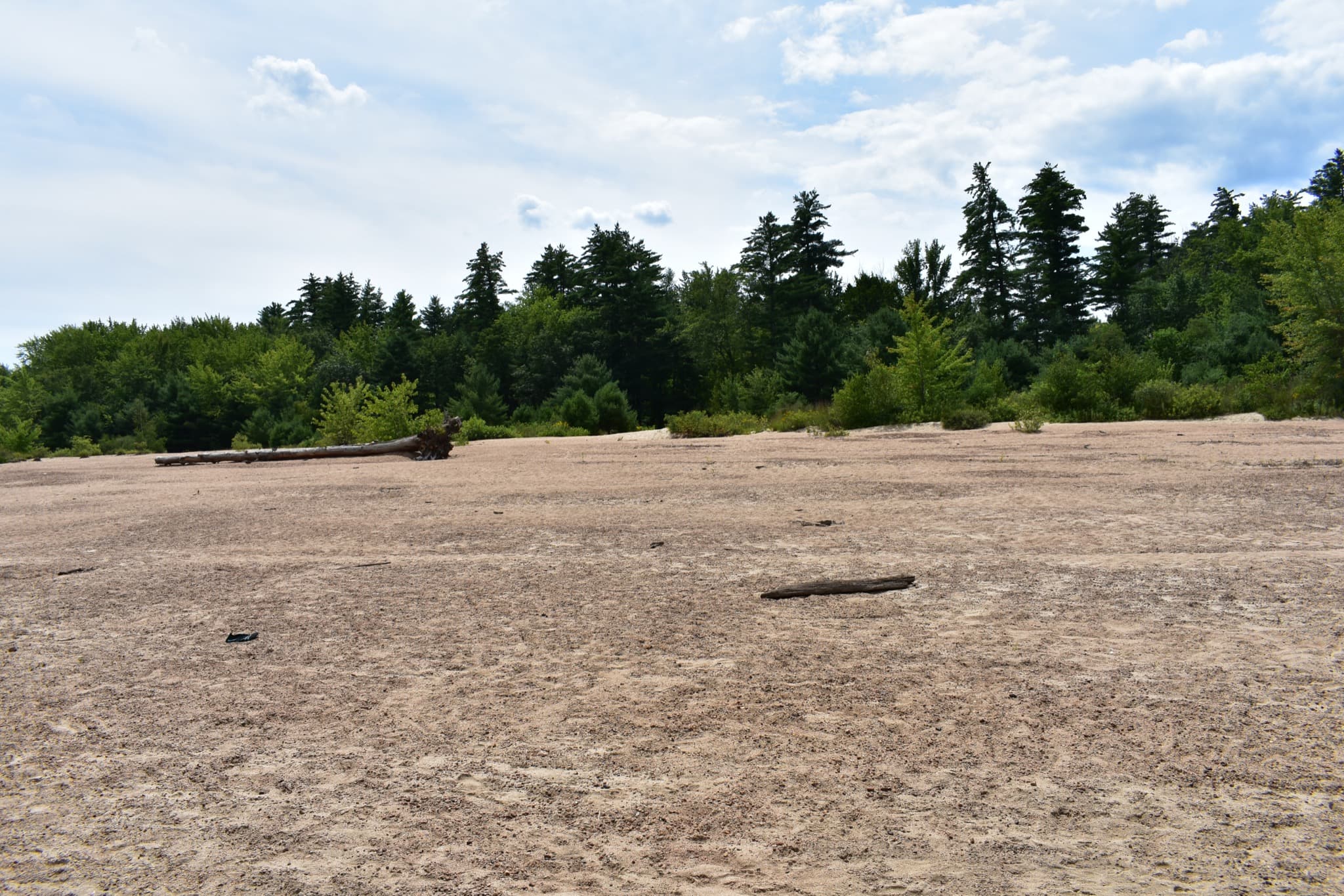 Sandy river beach for swimming and kayaking