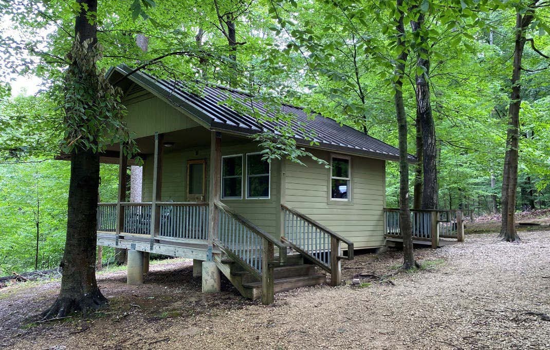 Cabin front at Hardin Ridge