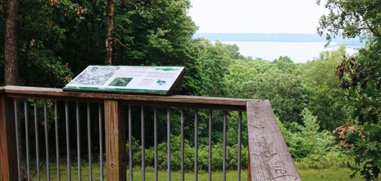 Monroe Lake overlook and interpretive sign