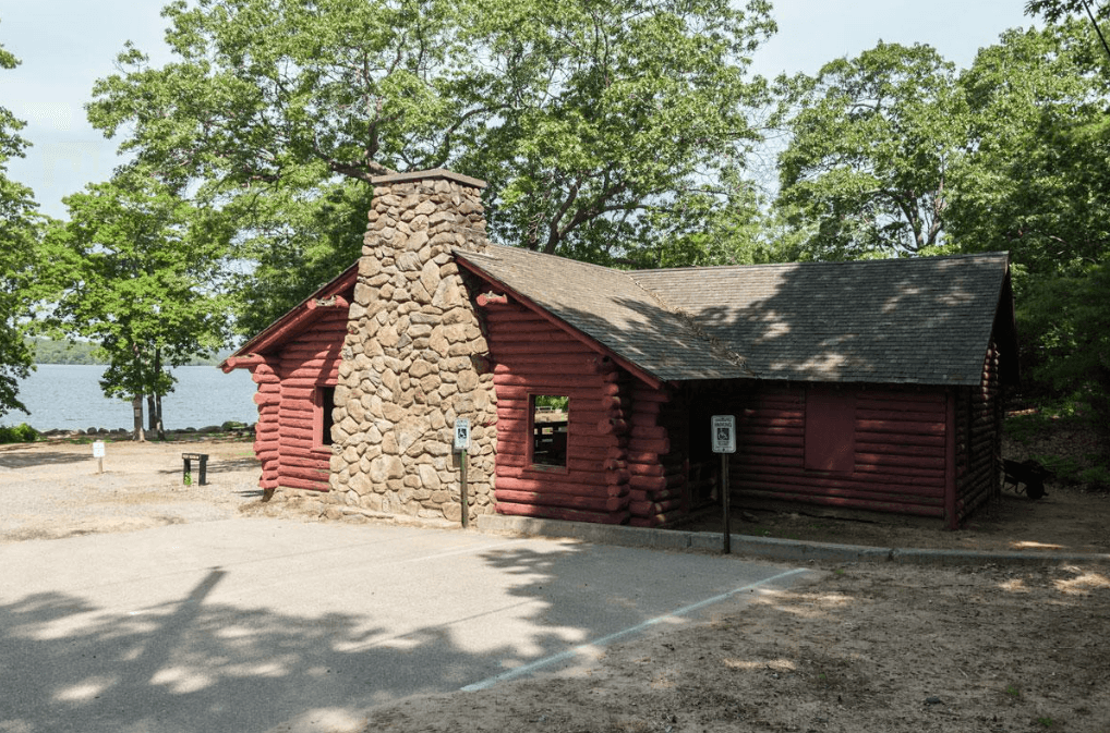 Rustic log cabin at Burlingame