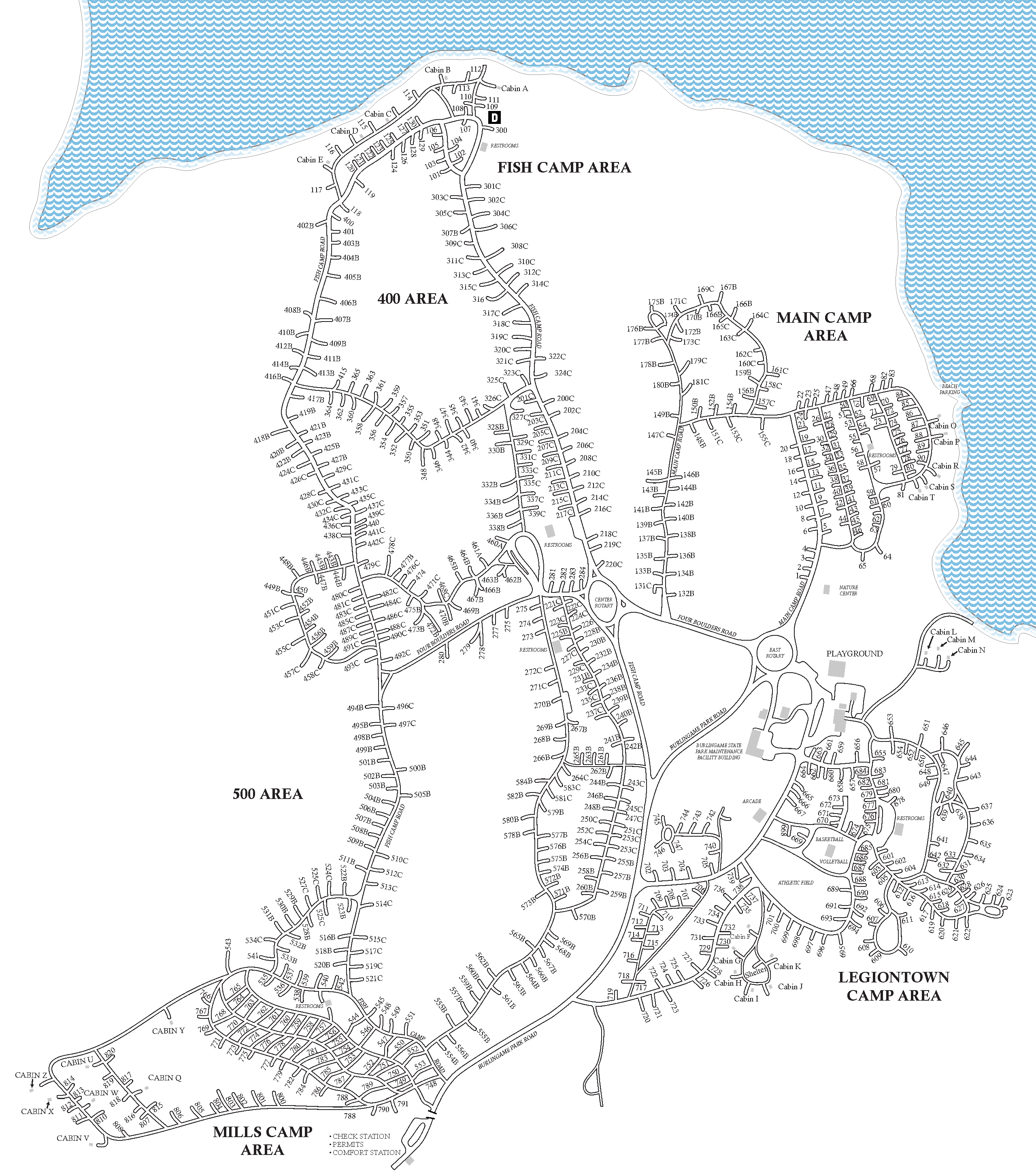 Burlingame State Park campground map