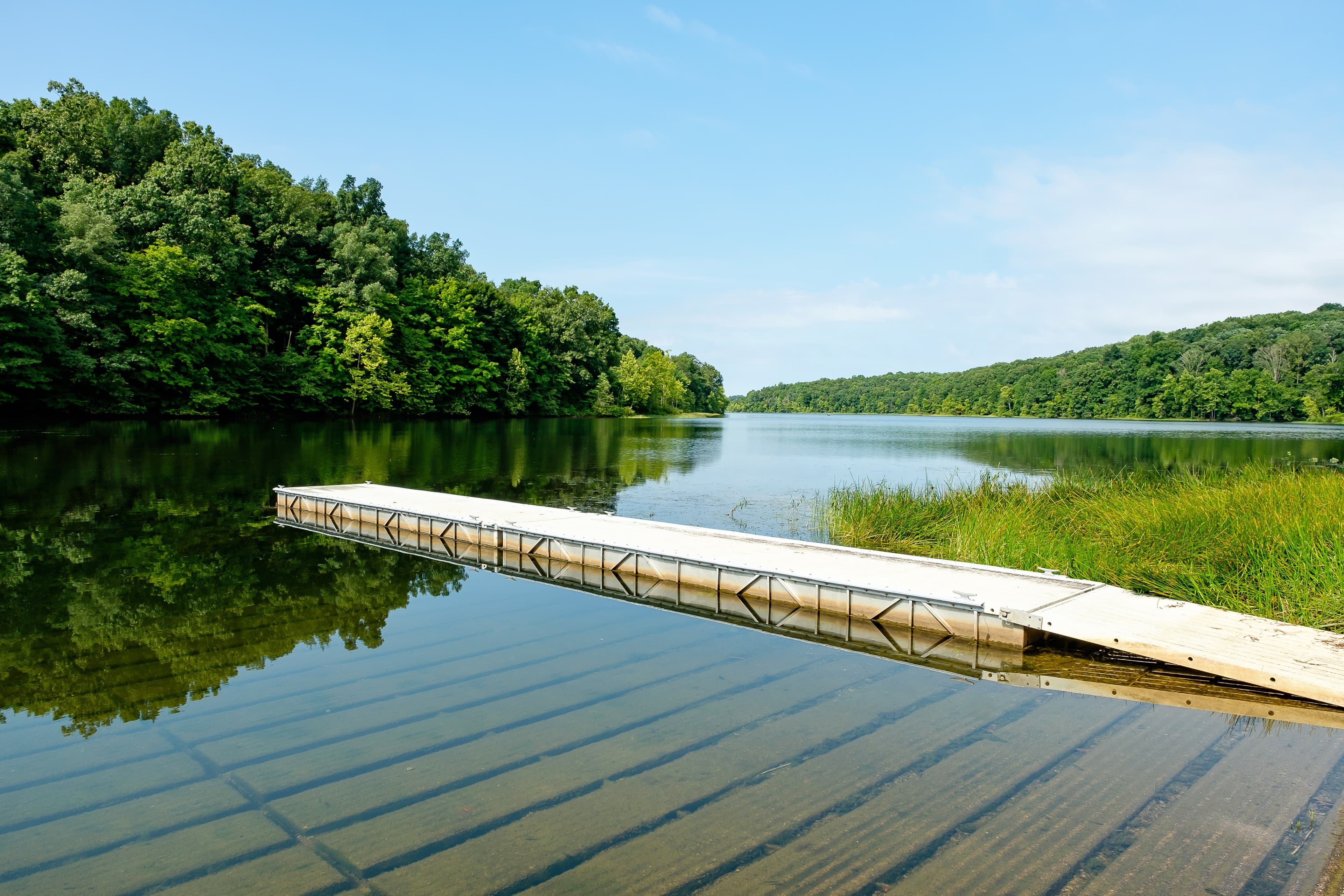 Boat launch on Indian Lake at Indian-Celina Lakes Recreation Area, Hoosier National Forest, Indiana