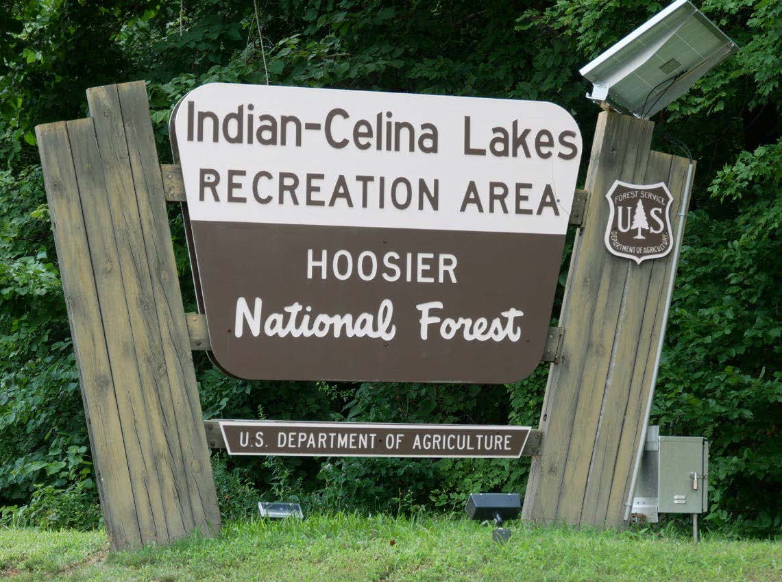 Indian-Celina Lakes entrance sign