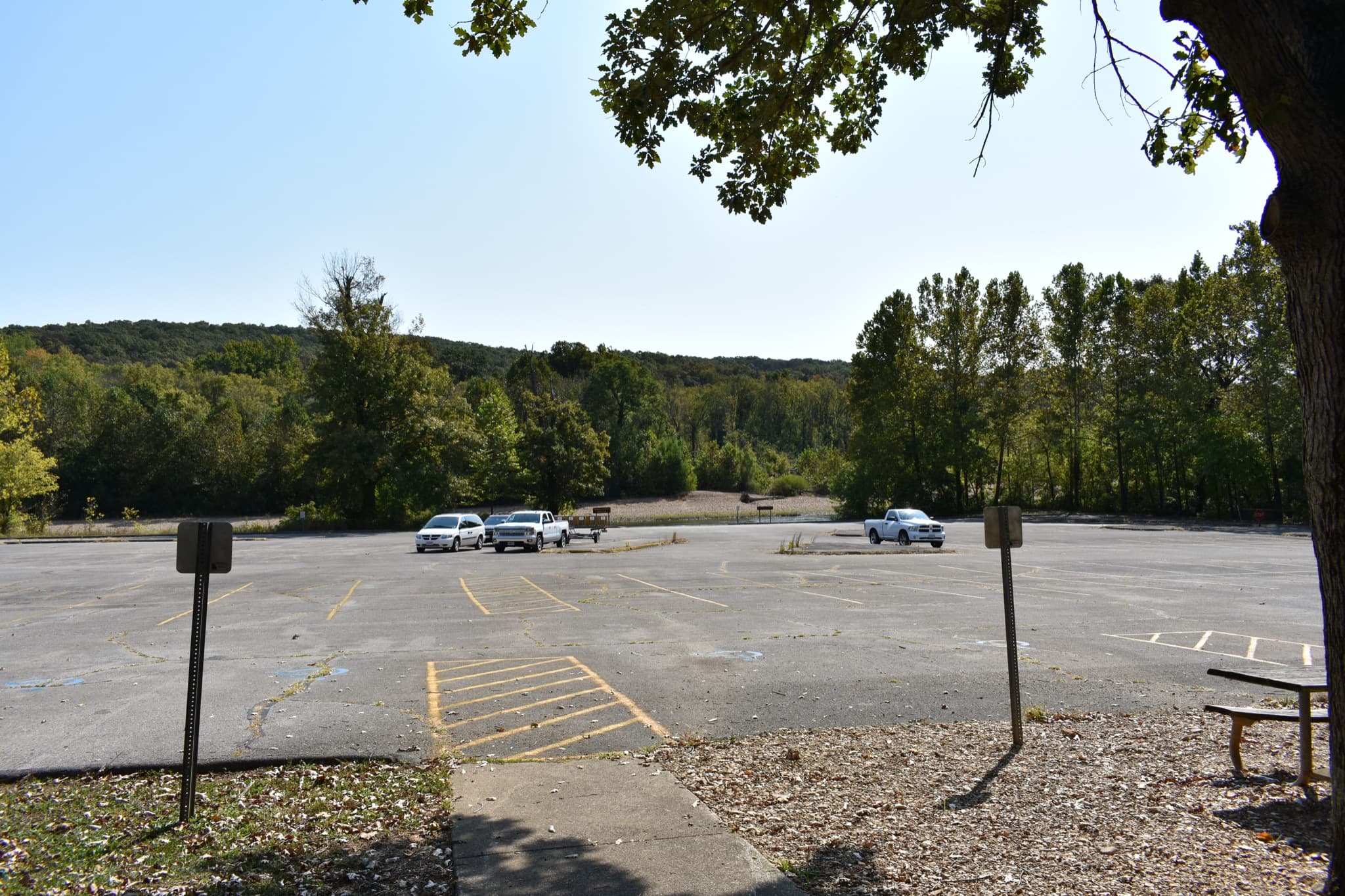 Parking lot at the watercraft rental area