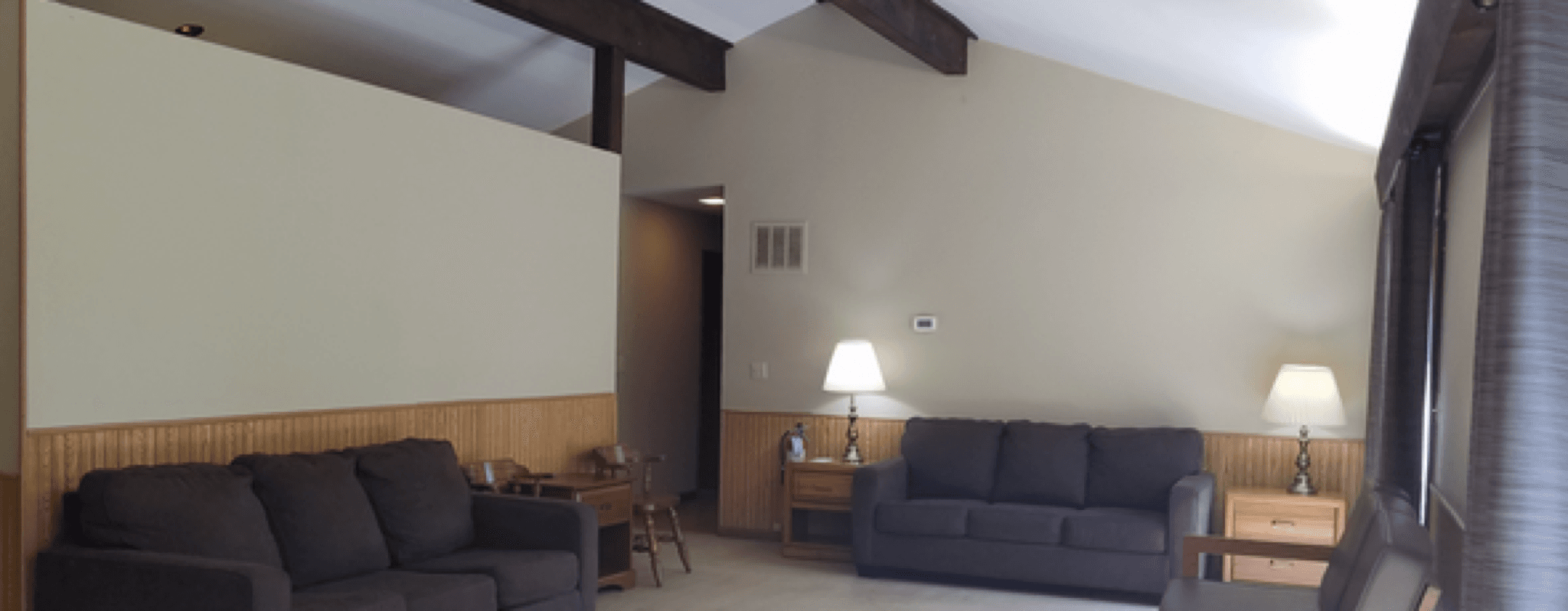 Cabin 11 living room at Washington State Park